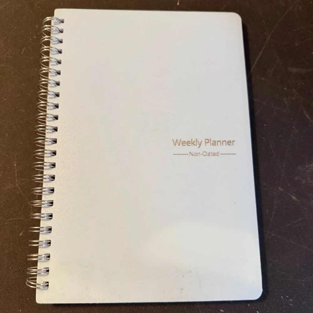 Weekly Planner Non Dated 52 Week Self Fill Spiral Bound - Blue/gold (158)